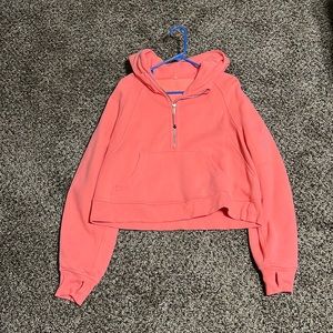 Raspberry cream scuba half zip